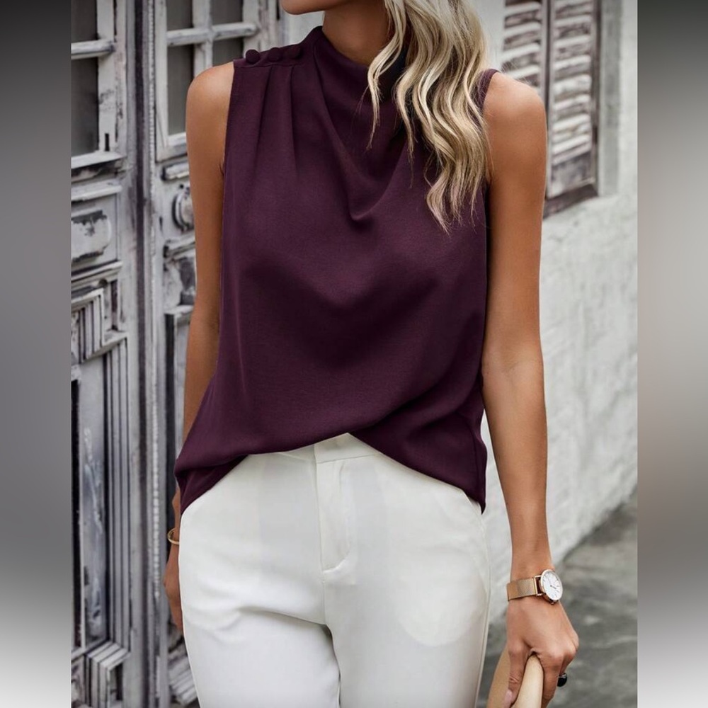 Elegant Plum Sleeveless Top